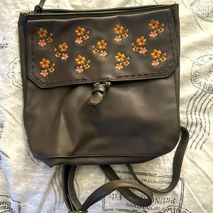 Small Brown Faux Leather Backpack Purse